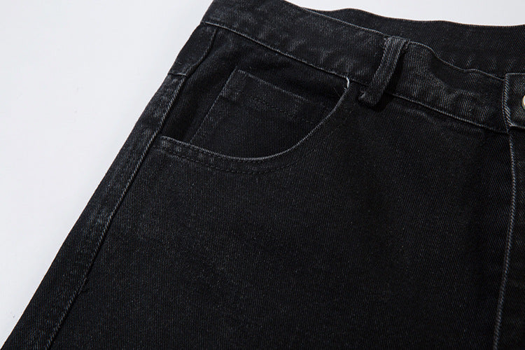 Thorn Embroidery Straight Denim Jeans WN12687