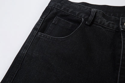 Thorn Embroidery Straight Denim Jeans WN12687