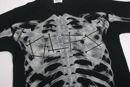 Skeleton Print Waffle Short Sleeve T-Shirt WN25557