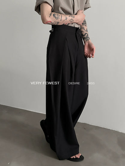 Drawstring Adjustable Tuck-in Wide Leg Trousers WN8887