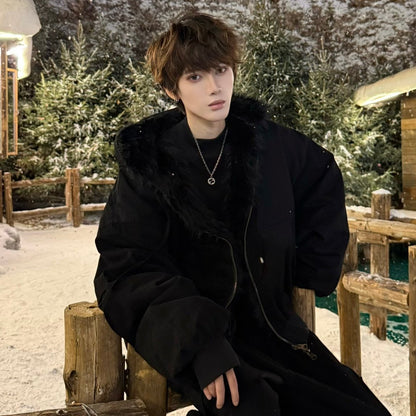 Hooded Fake Fur Collar Two-Way Wear Jacket WN23192