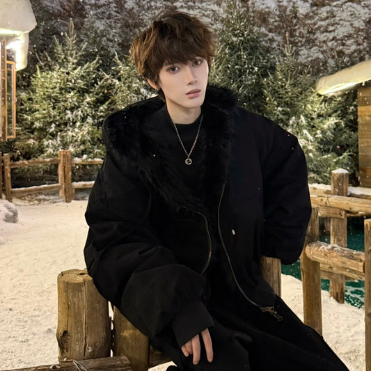 Hooded Fake Fur Collar Two-Way Wear Jacket WN23192