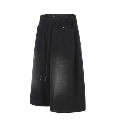 Washed Wide Leg Half Sweatpants WN26127