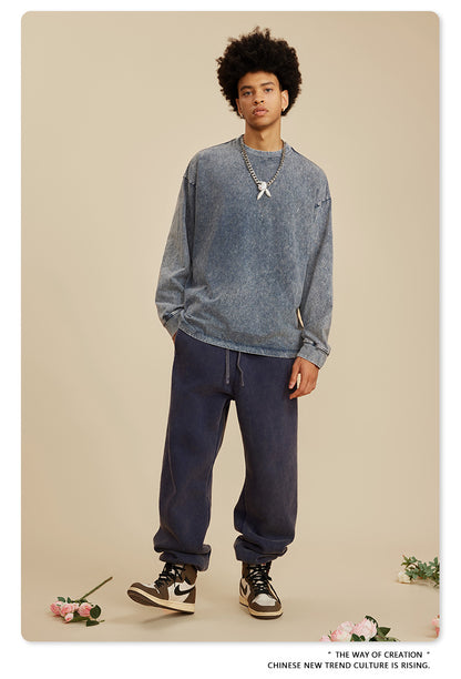 Oversize Washed Long-sleeve t-shirt WN6053
