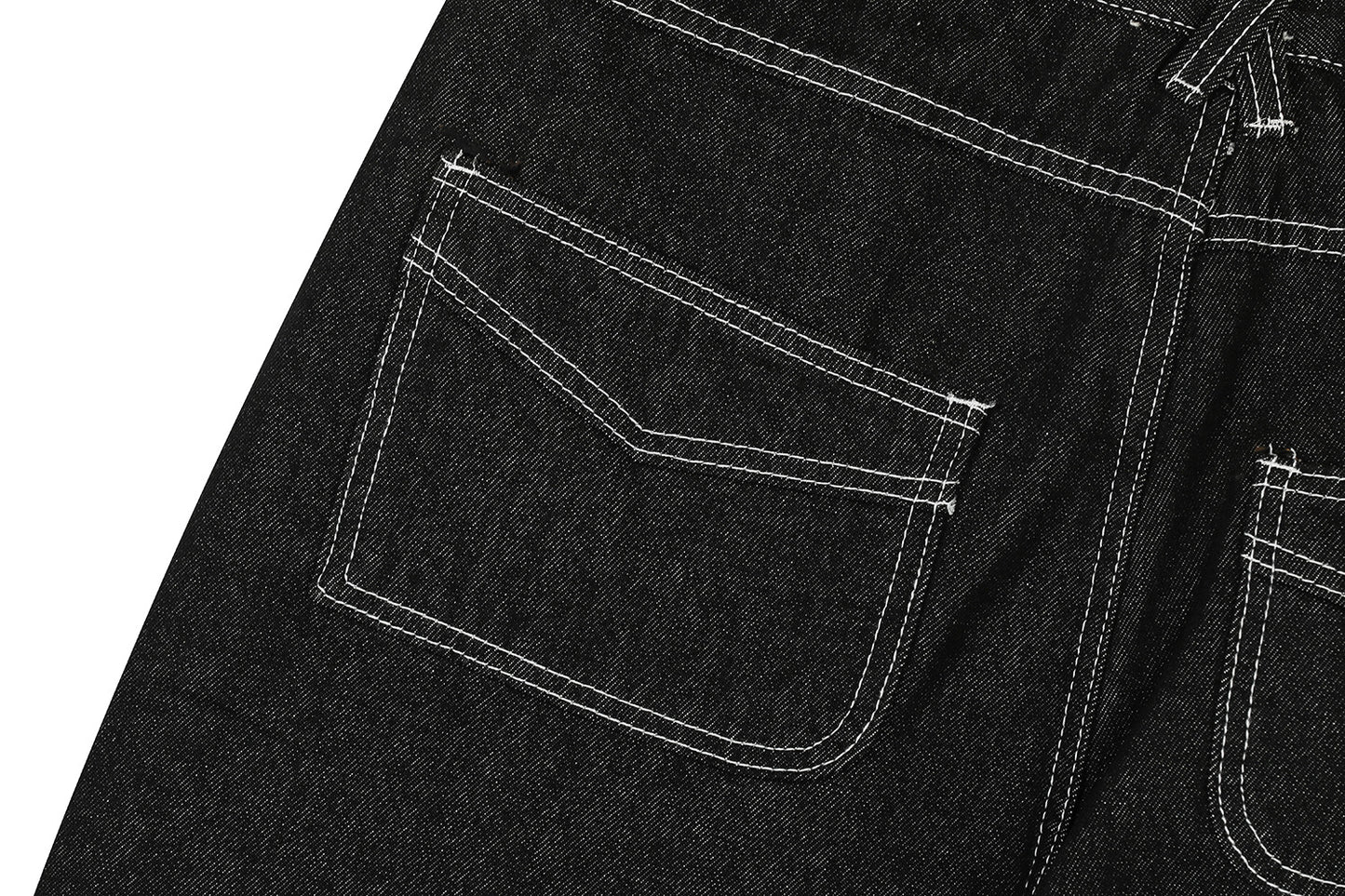 Contrast Stitch Bandana Patch Wide Leg Denim Jeans WN25979