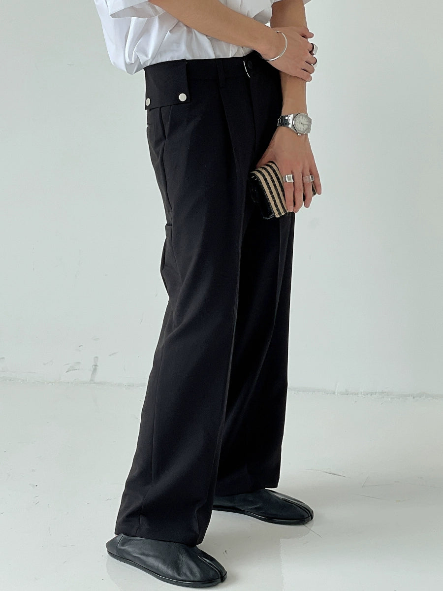 Center Press Wide-Leg Straight Trousers WN7401