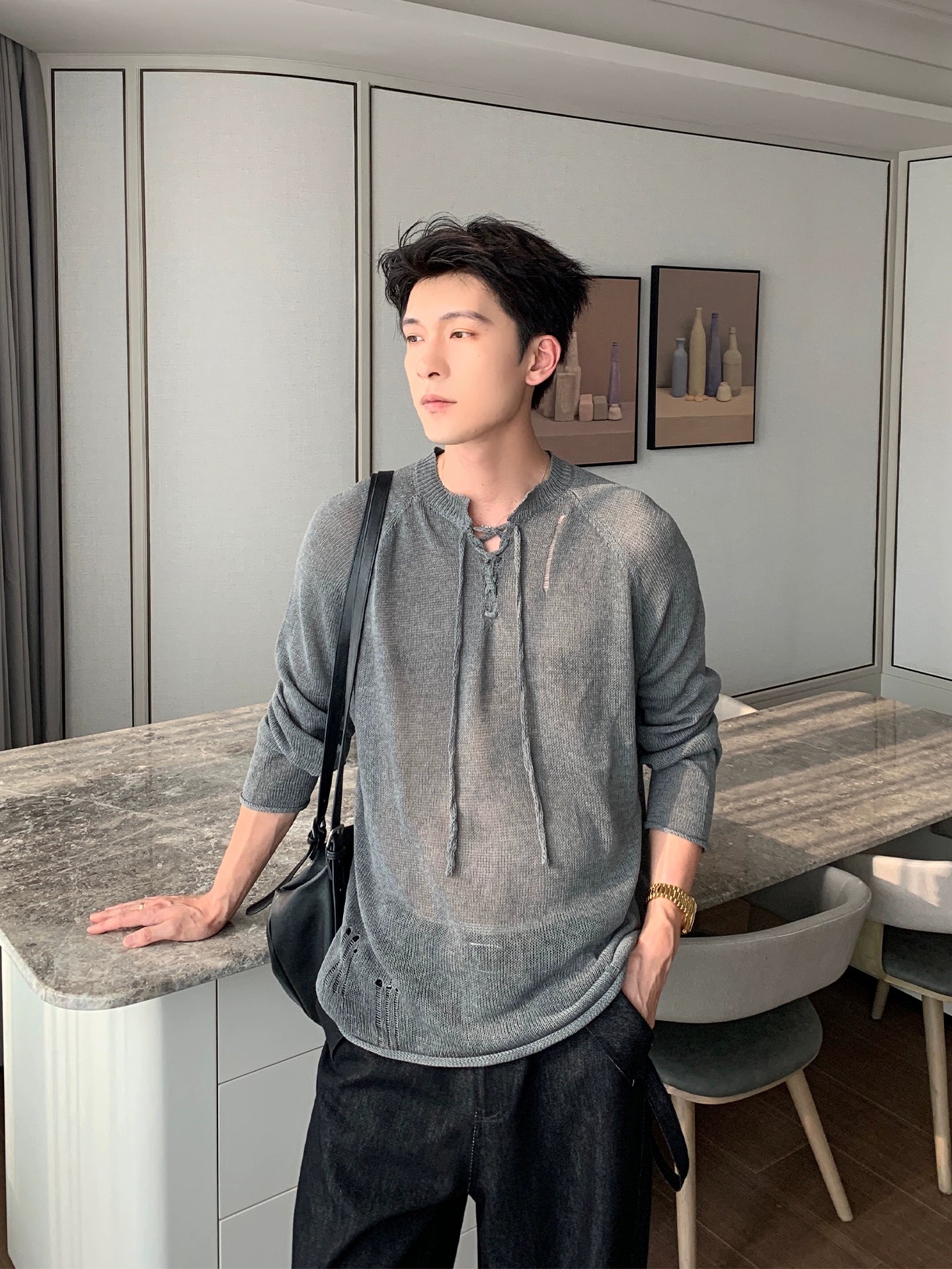 Lightweight Breathable Knit Sweater WN20471