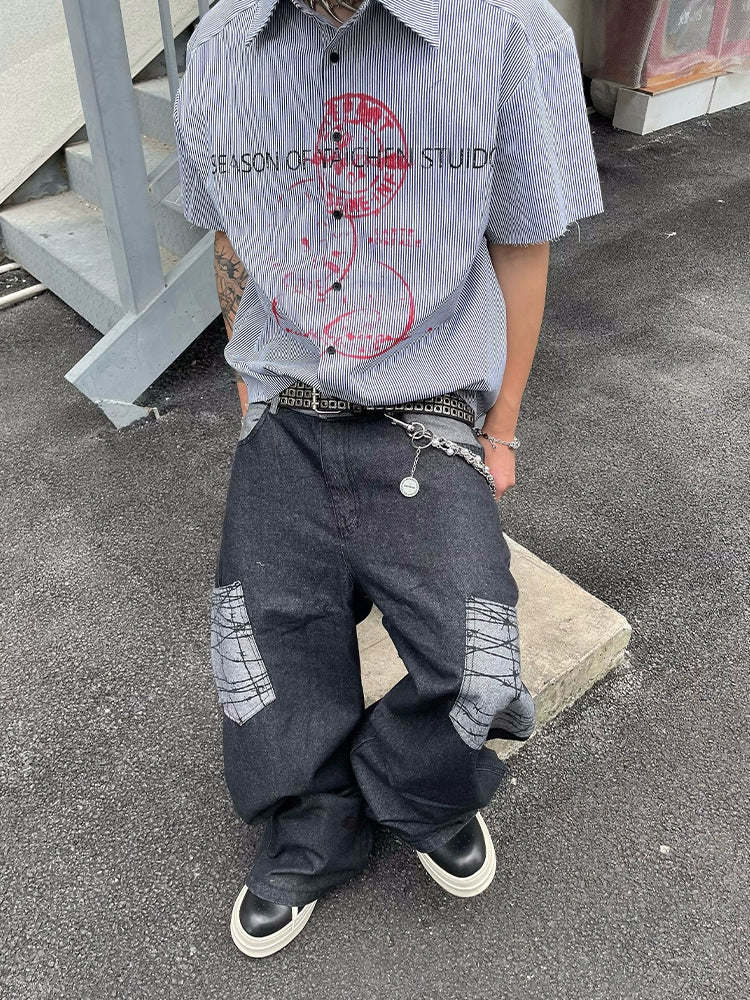 Washed Wide Leg Denim Jeans WN18843