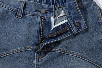 Washed Split-Design Denim Jeans WN13119