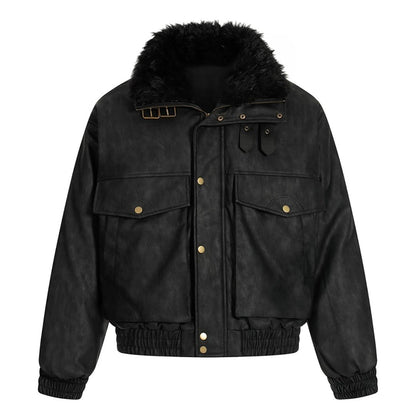 Fake Fur-Collar Large Pocket Thick Jacket WN22095