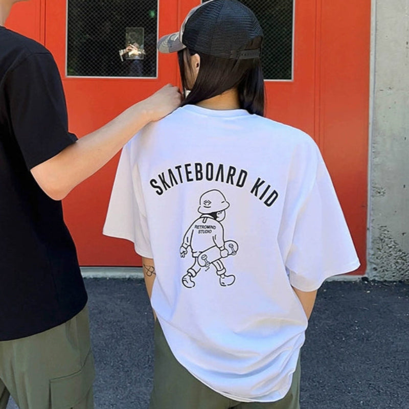 Cartoon Print Oversize Short Sleeve T-Shirt WN20255