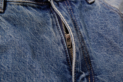 Frayed Applique Embroidery Washed Wide Leg Denim Jeans WN27833