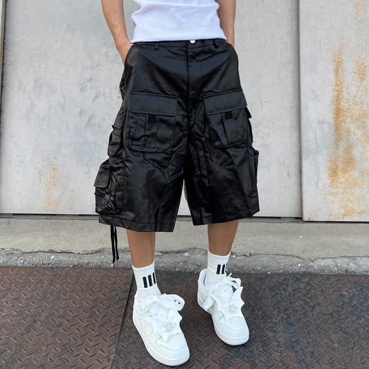 Multi Pocket Drawstring Cargo Half Pants WN24130