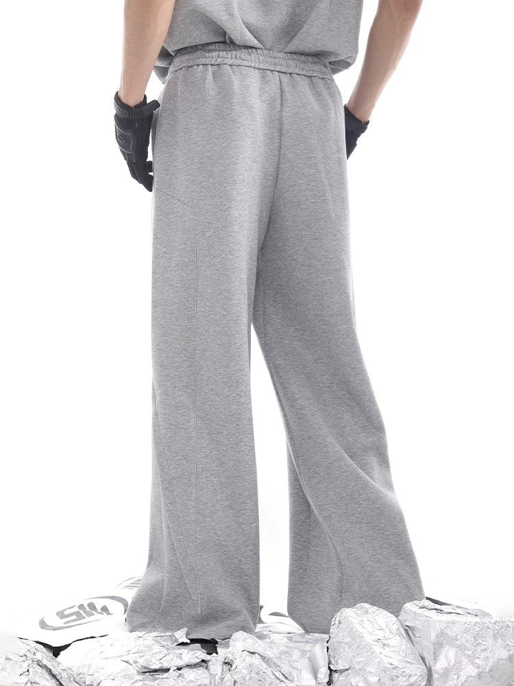 Deconstructed Patchwork Drape Effect Straight Sweatpants WN18713