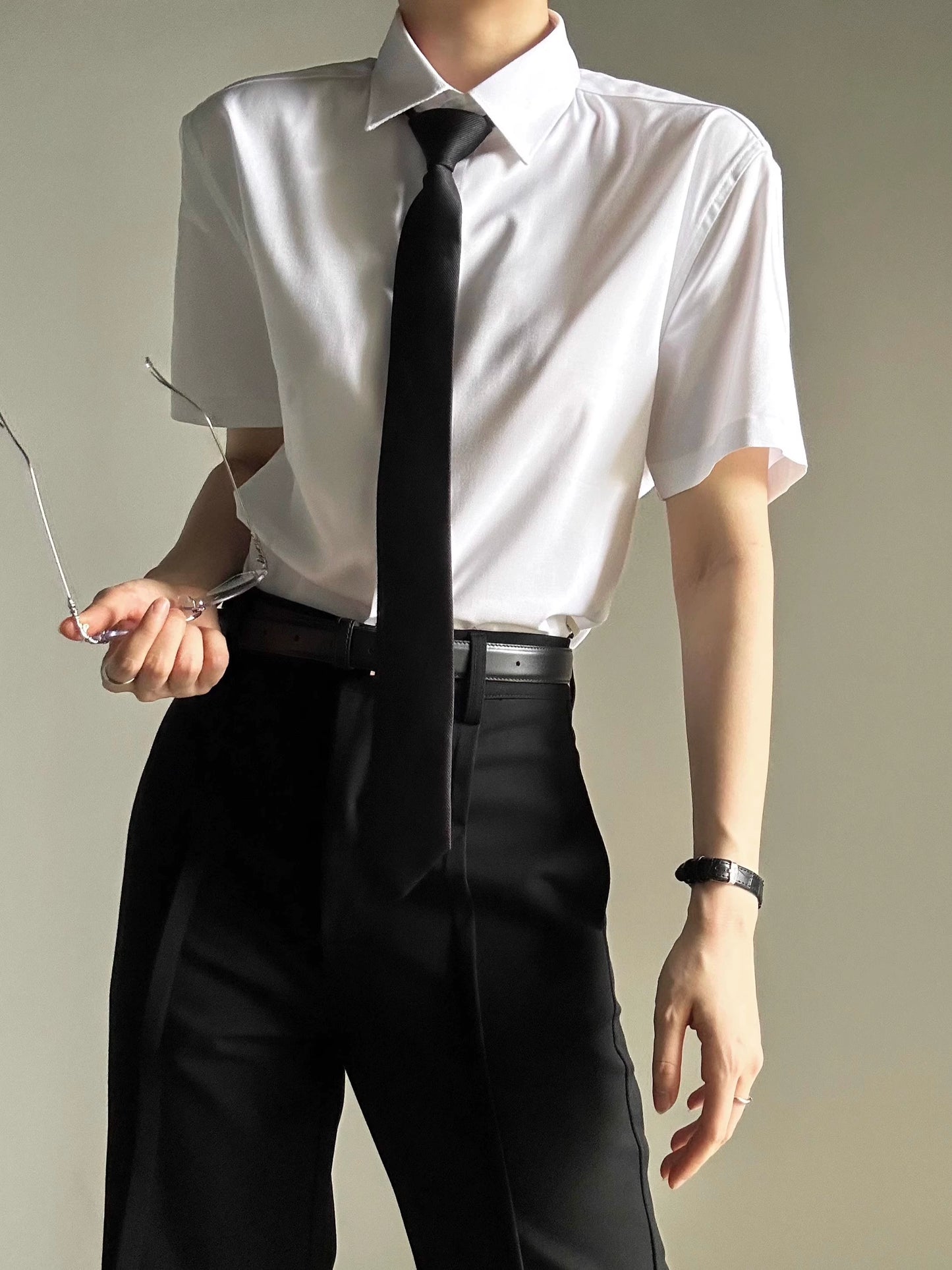 Plain Design Short Sleeve Shirt WN19660