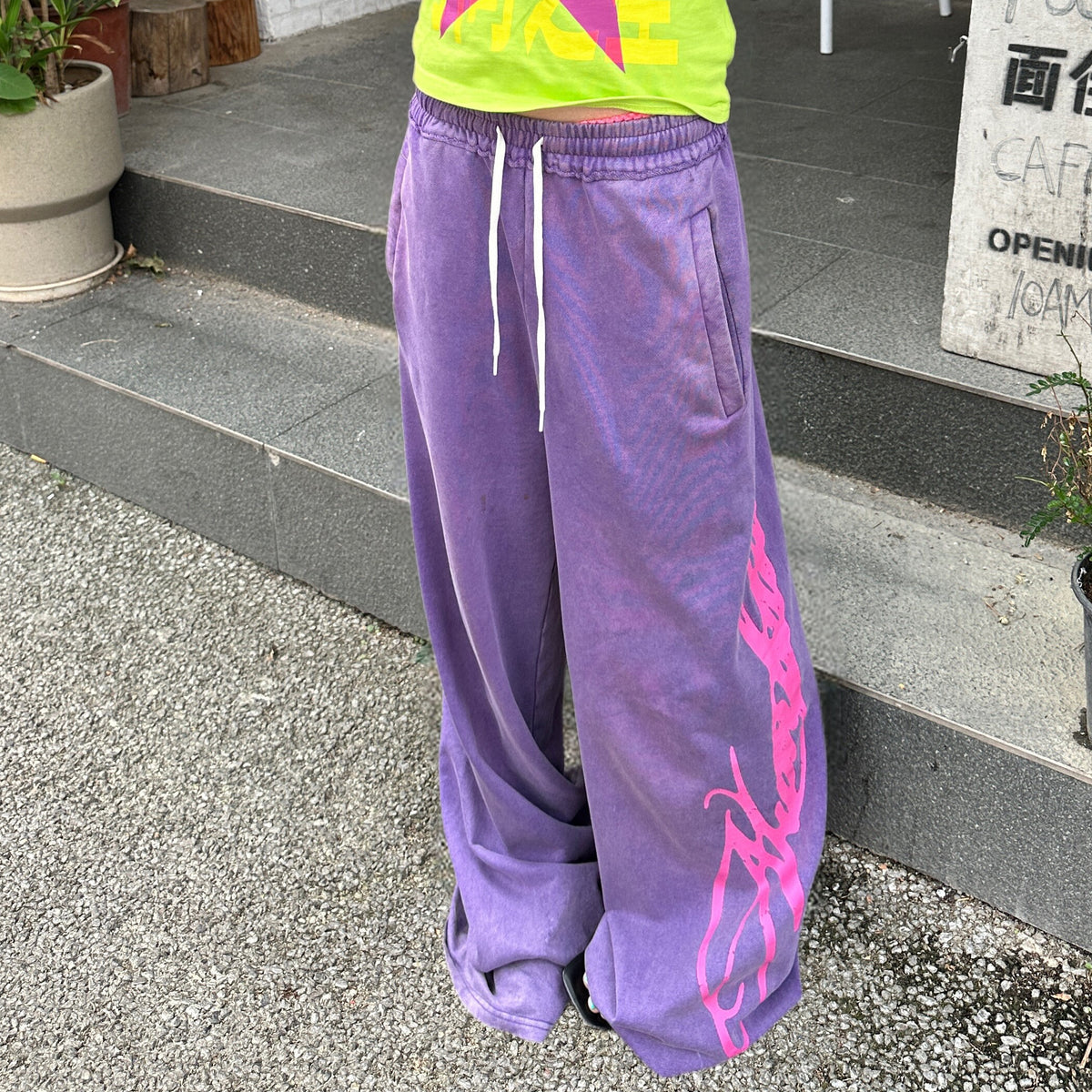 Wide Leg Drawstring Logo Print Sweatpants WN27187
