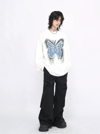 Butterfly Embroidery Long Sleeve T-shirt WN8380