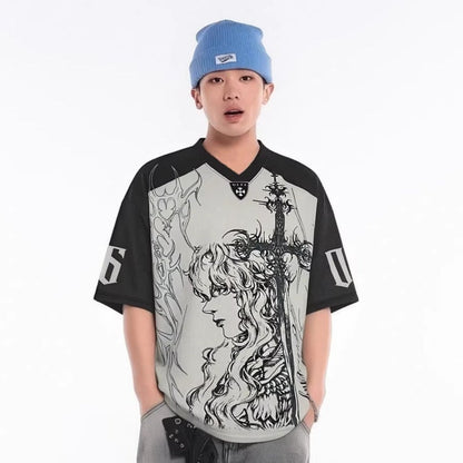 Illustration Print Short Sleeve T-Shirt WN25793