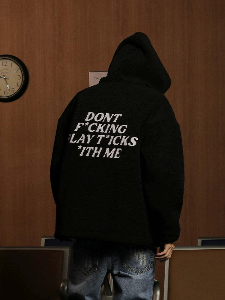 Graphic Letter Design Oversize Zipper Hoodie WN17780