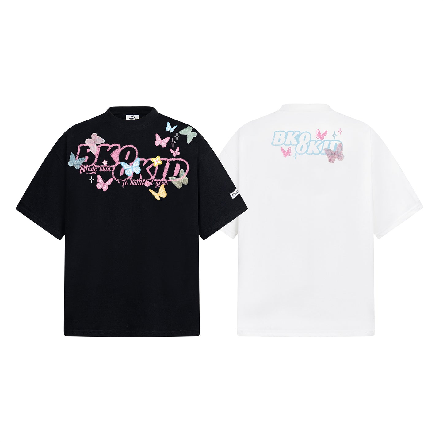 Butterfly Letter Print Oversize Short Sleeve T-Shirt WN26896