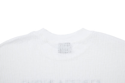 Ribbed Graphic Art Print Short Sleeve T-Shirt WN26030