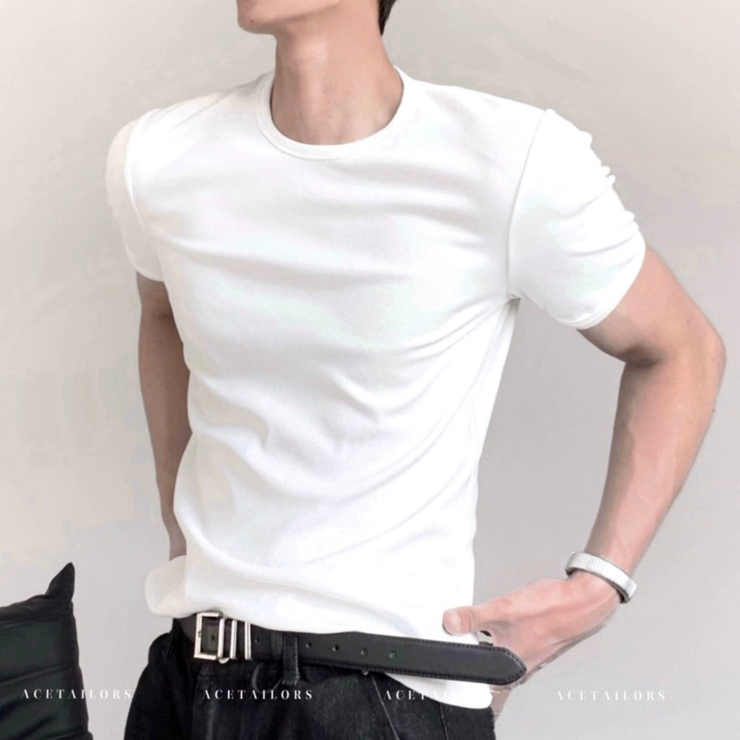 Plain Short Sleeve Knit T-shirt WN20090