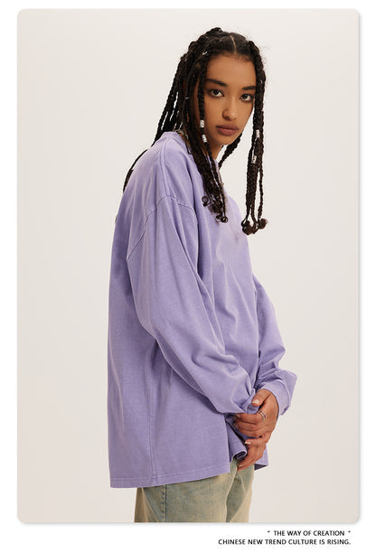 Oversize Washed Long Sleeve T-Shirt WN6052