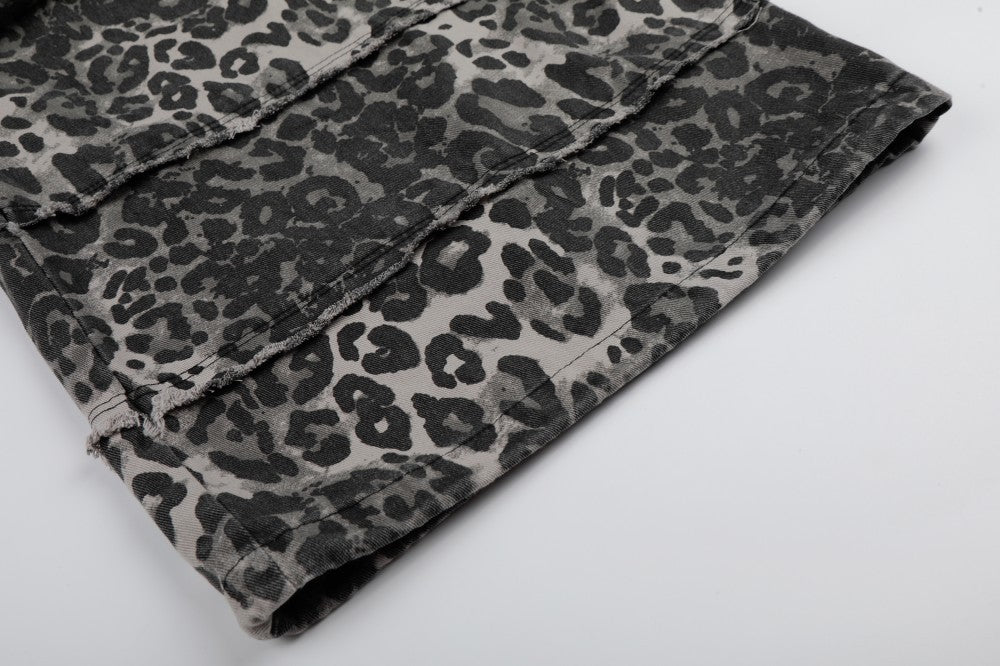Leopard Graphic Wide Leg Pants WN28081