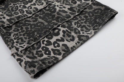Leopard Graphic Wide Leg Pants WN28081