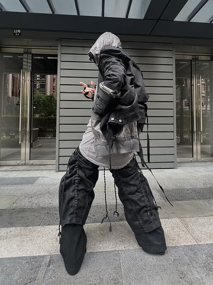 Deconstructed Waxed Damage Robe Jacket WN21989