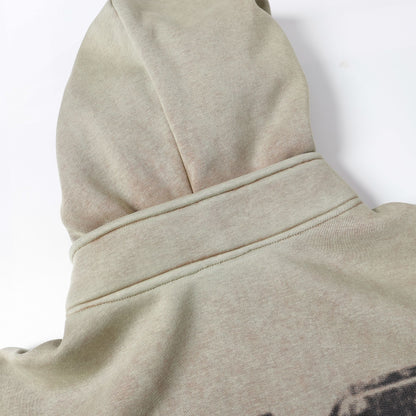 Washed Fleece-Lined Zipper Hoodie WN12652