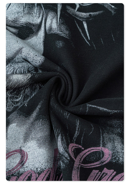 Water Washed Wax Print Long Sleeve T-Shirt WN7885