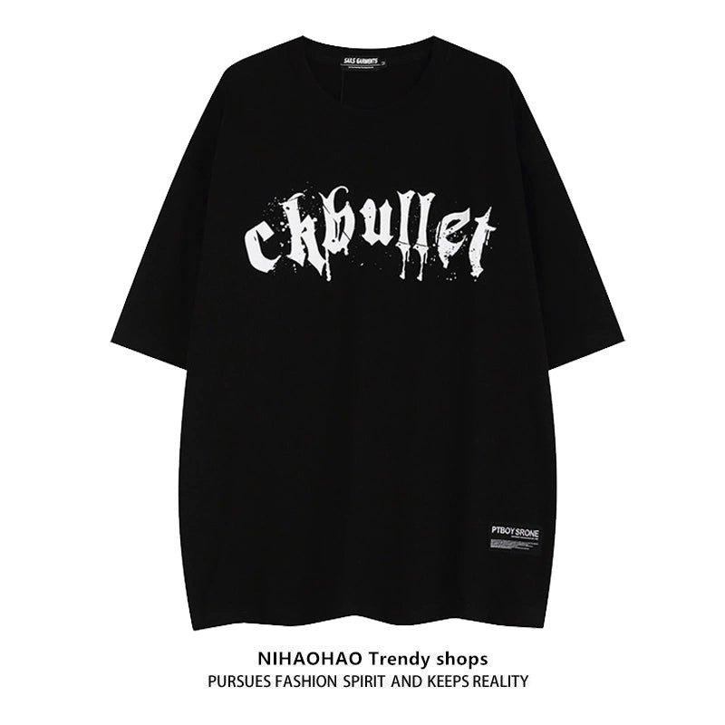 Cross Graphic Letter Print Short Sleeve T-Shirt WN16394