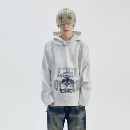 Cracked Letter Print Hoodie WN8829