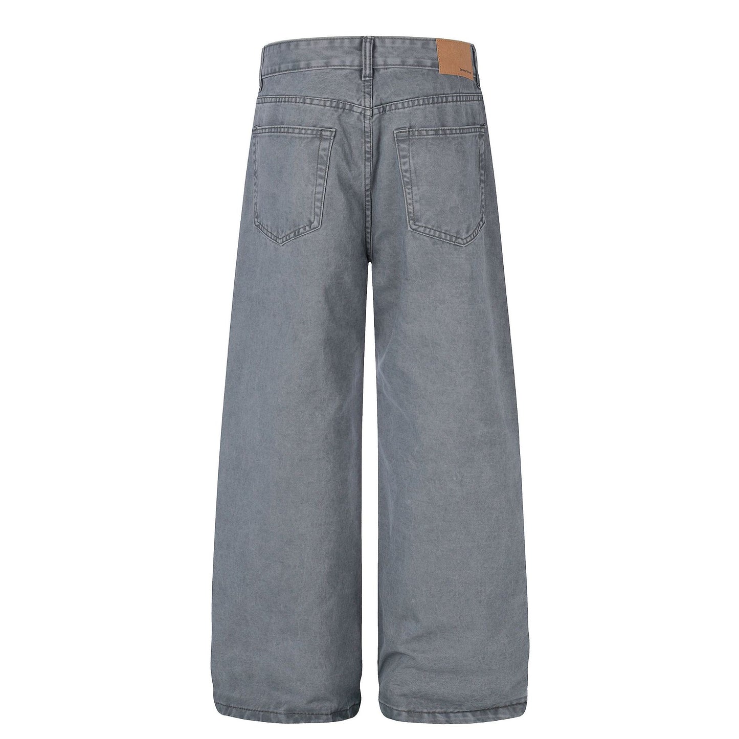 Washed Eyelet Wide Leg Denim Jeans WN25959
