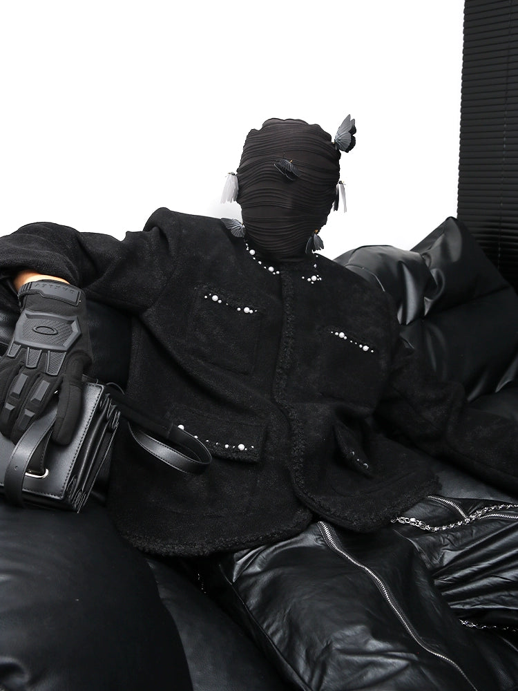 Pearl Beads Accent Design Jacket WN18692