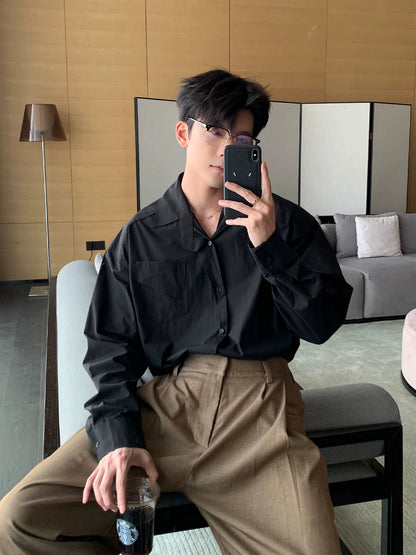 Minimalist Cotton Long Sleeve Shirt WN20478