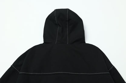 Metal Buttons Patchwork Hooded Jacket WN16109