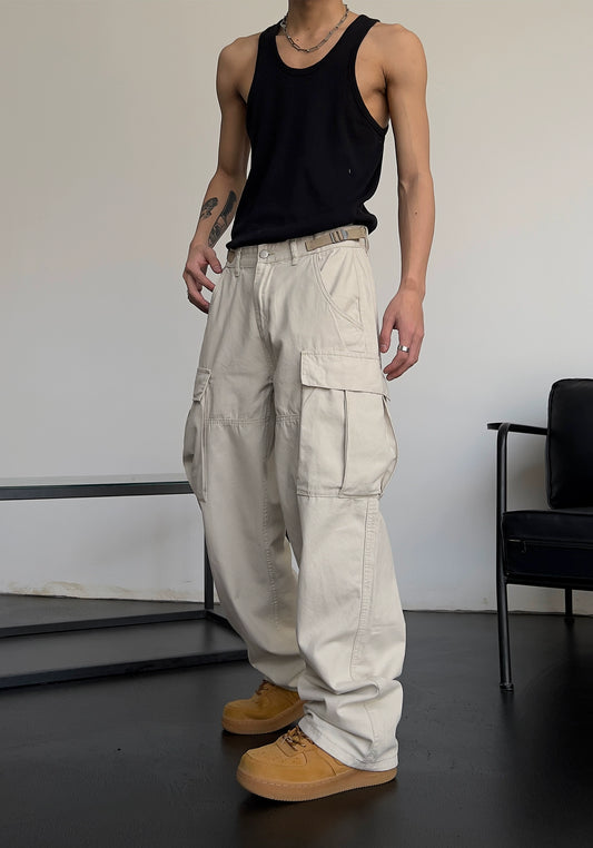 Large Pocket Wide-leg Pants WN5673