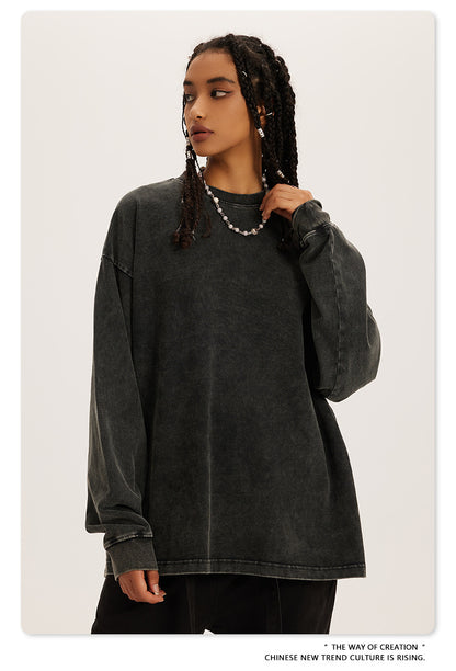 Oversize Washed Long Sleeve T-Shirt WN6052