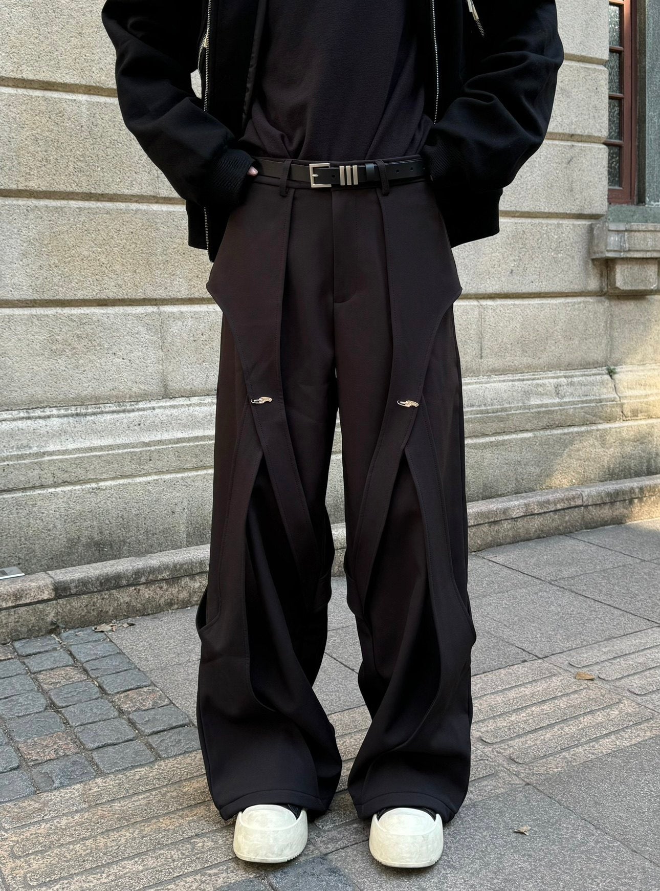 Deconstructed Panel Patchwork Wide Leg Trousers WN23173