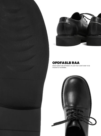 Lace Up Plain PU Leather Round Toe Shoes WN24563