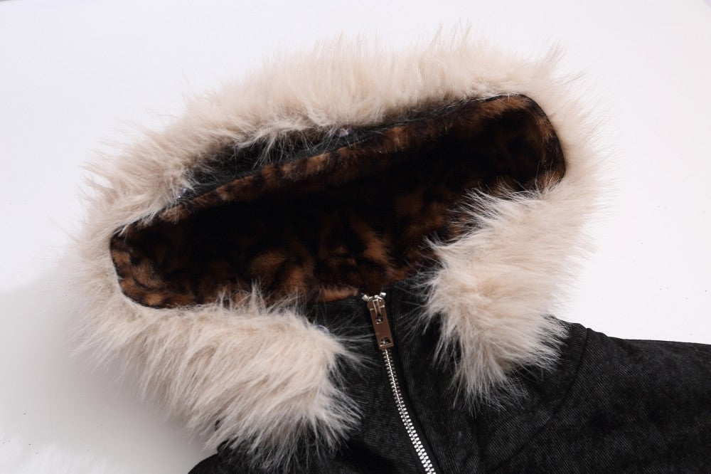 Detachable Fake Fur Hooded Puffer Jacket WN28069