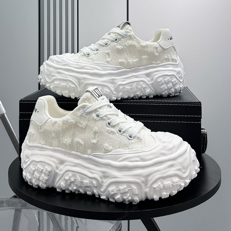 Chunky Platform Canvas Lace-Up Sneakers WN24836