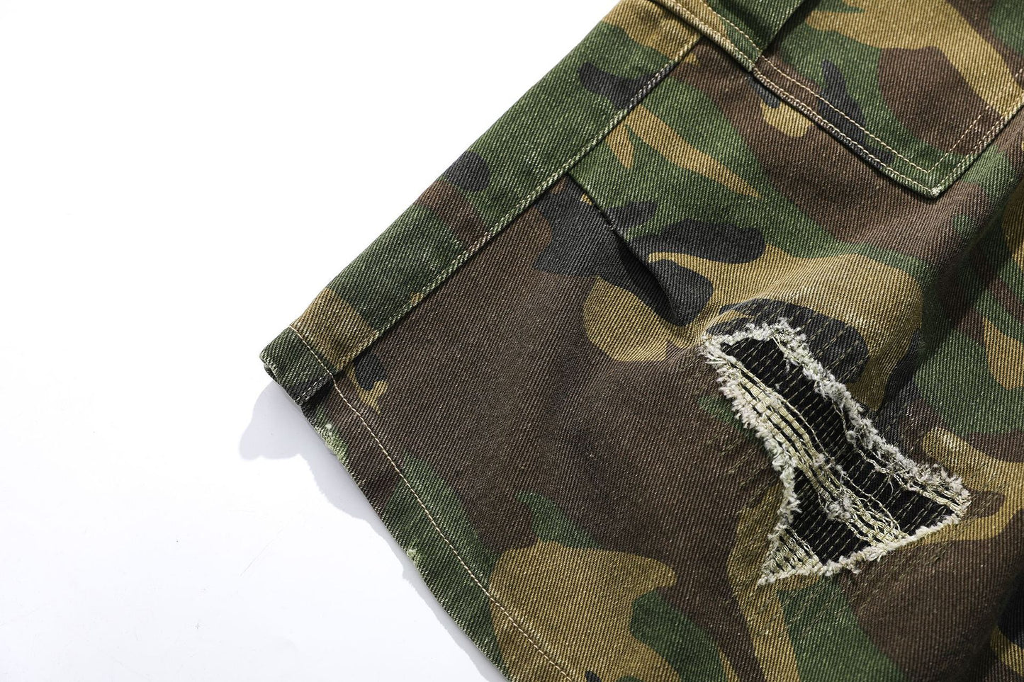 Camo Workwear Denim Wide Leg Short Pants WN25677