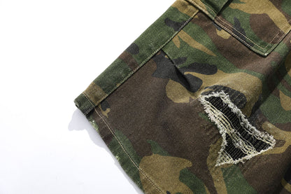 Camo Workwear Denim Wide Leg Short Pants WN25677