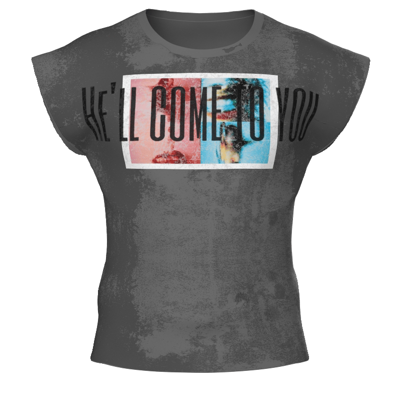 Washed Drop-Shoulder Damage Short Sleeve T-Shirt WN27160
