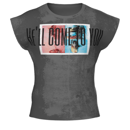 Washed Drop-Shoulder Damage Short Sleeve T-Shirt WN27160