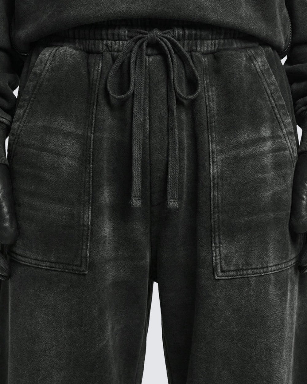 Washed Cargo Pocket Wide Leg Denim Jeans WN28019