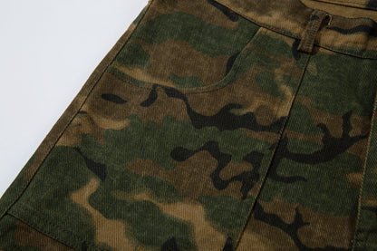 Camouflage Micro Flare Denim Jeans WN12694